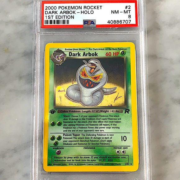 Pokemon | Toys | 200 Rocket Dark Arbok Holo St Edition Psa8 2 | Poshmark